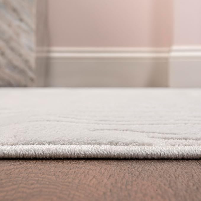 JONATHAN Y Graphic Lines High-Low Indoor Area Rug 5X8 White/Cream, Alcina Modern Scandinavian for Living Room, Bedroom, Kitchen, Easy-Cleaning, High Traffic, Pet-Friendly, Non-Shedding SND102B-5