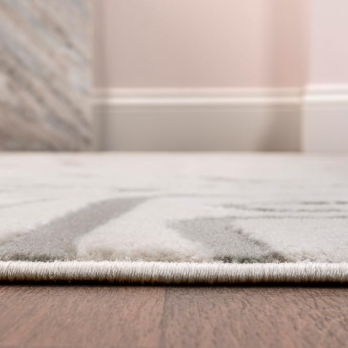 JONATHAN Y Graphic Lines High-Low Indoor Area Rug 4X6 White/Light Gray, Alcina Modern Scandinavian for Living Room, Bedroom, Kitchen, Easy-Cleaning, High Traffic, Pet-Friendly, Non-Shedding SND102C-4
