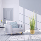 4ft(47in) Tall Artificial Grass Plant with White Reed Flowers in Pot, Faux Indoor Home Decorative Plants for House