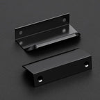 Ravinte Hardware 6 Pack Black Cabinet Handles, 3.15 Inch (80mm) Finger Edge Pulls, 2-1/2 Inch Hole Center, Finger Pulls for Cabinets