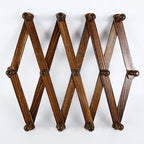 AMAPON Accordion Style Expandable Wall Wooden Coat Rack 13 Hooks (Pegs) Hang Hats Jackets Coffee Mug Purses Necklaces Towels Cap Leash Scarves Data Line Kitchenware (Walnut)