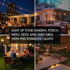 Banord 51FT Outdoor String Lights, Waterproof Patio Lights with 18 Shatterproof LED Bulb Hanging Light String, Black String Light Outdoor for Backyard, Garden, Porch, Cafe, Deck, Wedding, Party