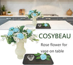 Artificial Rose Flowers 25pcs, Light Blue Foam Fake Rose Faux Flower for Wedding Bouquets Bridal Shower Centerpieces Floral Arrangements Home Decorations Party Backdrops Table