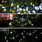 Brizled Christmas Tree Lights, 2 Pack 33ft 100 LED Christmas Lights, 120V UL Certified Connectable Xmas Light Indoor Outdoor, Clear Mini Light for Xmas, Tree, Home, Holiday, Green Wire, Bright White