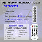 6PCS Fairy Lights Battery Powered with Remote, 7ft 20LEDs Blue Twinkle Mini Lights with Timer, Waterproof Small Silver Wire Firefly Starry for DIY Wedding Party Christmas