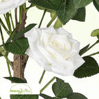 Artificial Rose Flower Trees 2 Pack- 38’’ Lifelike Plant in Pot with White Flowers Decorative Rose Trees for Home, Office, Wedding, and Event Decor, White