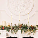 3 Pcs Christmas Candle Holders 3 Size Gold Taper Candlestick Holders Set Vintage Decorative Centerpiece for Table Mantel Wedding Housewarming Thanksgiving Gifts (Christmas Tree)