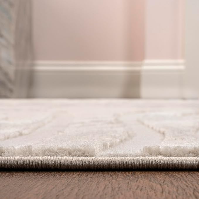 JONATHAN Y Graphic Lines High-Low Indoor Area Rug 8X10 Beige/Cream, Alcina Modern Scandinavian for Living Room, Bedroom, Kitchen, Easy-Cleaning, High Traffic, Pet-Friendly, Non-Shedding SND102A-8