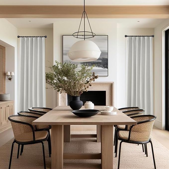 KangBang 60 Inch Wide Blackout Curtains for Living Room, Warm Light Grey Black Out Curtains Thermal Insulated Window Treatment Energy Efficient Drapes 60 by 108 Inches Length,2 Panels Set