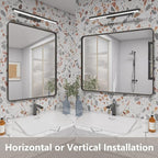 28x36 Bronze Framed Mirror, Brushed Bronze Metal Bathroom Vanity Mirror for Wall, Modern Rectangle Mirror, Rounded Corner, Anti-Rust, Tempered Shatterproof (Horizontal/Vertical)