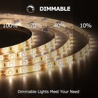50ft LED Strip Lights, 6000K Warm White Waterproof Tape Light, 15M 12V Rope Light Strong 3M Adhesive, for Home,Kitchen, Patio, Balcony, Party, Wedding, Indoor and Outdoor Decor