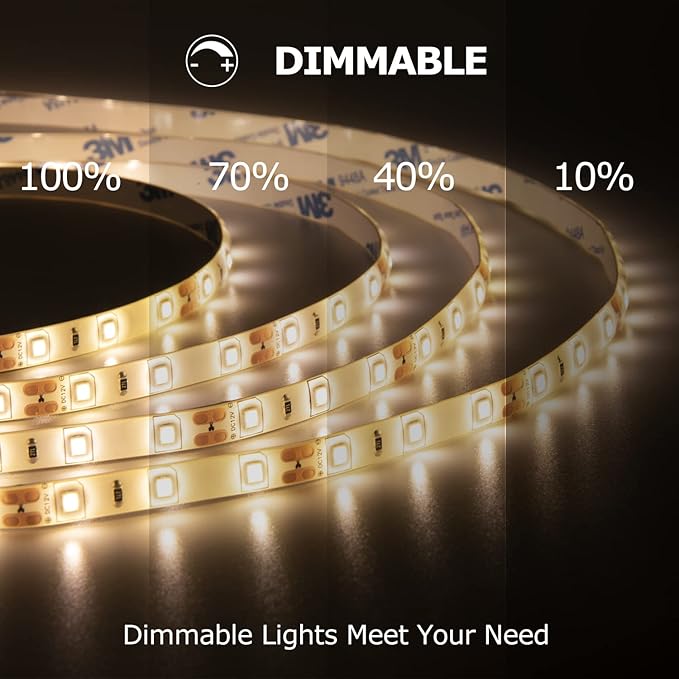 50ft LED Strip Lights, 6000K Warm White Waterproof Tape Light, 15M 12V Rope Light Strong 3M Adhesive, for Home,Kitchen, Patio, Balcony, Party, Wedding, Indoor and Outdoor Decor