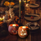 SHMILMH Fall Table Centerpiece Decorations Set of 12 Glass Votive Tealight Candle Holder for Wedding, Party, Thanksgiving, Fall Decor for Indoor and Outdoor