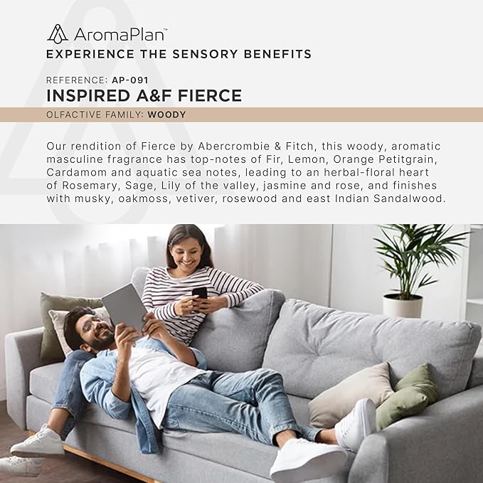 AromaPlan Hotel Scents, Inspired by A+F Fierce 5 Fl Oz (2 Pack) Luxury Aroma & Hotel Fragrance Diffuser Oil- Hotel Diffuser Oil for Aromatherapy- USA Made, Bigger Bottle, Bolder Aroma & Longer Lasting