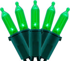 YULETIME 200 Count Green LED Christmas Lights, 66 Feet Green Wire UL Certified Commercial Grade Holiday String Light Set (Green)