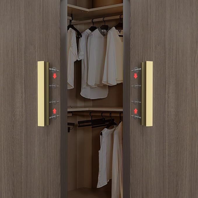 homdiy 10 Pack Adjustable Brushed Brass Cabinet Pulls 1" to 4" (25-102mm) Adjustable Hole Distance Drawer Pulls
