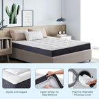 6 Inch Queen Size Mattress in a Box, Breathable Cooling Gel Memory Foam Removable Pillow-Top Mattress, CertiPUR-US Certified, Fiberglass-Free, Medium Firm Support, Ergonomic Design for Pressure Relief