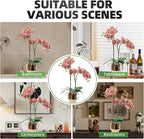 CXGS Orchids Artificial Flowers Real Touch Fake Flowers in Ceramic Pot 20" Purple Dapple Faux Orchid Plant Lifelike Silk Phalaenopsis for Centerpiece Hotel Home Indoor Decor