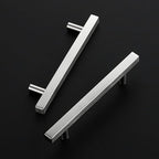 Ravinte Brushed Nickel Cabinet Handles 10 Pack 4-1/2 inch Satin Nickel Square Cabinet Pulls Silver Hardware for Kitchen Cabinets 7 inch Overall Length Stainless Steel Drawer Pulls