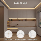 32.8ft COB Led Strip Light with Remote, 2700K Dimmable Bright Warm White Led COB Strip Light, White Led Strip Light for Mirror, Stair, Cabinet, Room