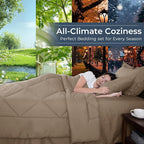 HEVUMYI Linen California King Comforter Set - 7-Piece All Season Bed in a Bag Cal King, Ultra Soft Bedding Set with Comforter, Flat Sheet, Fitted Sheet, Pillowcases, Pillow Shams