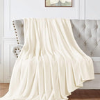 Walensee Fleece Blanket Plush Throw Fuzzy Lightweight (XL-Twin Size 66x90 Cream) Super Soft Microfiber Flannel Blankets for Couch, Bed, Sofa Ultra Luxurious Warm and Cozy for All Seasons