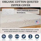 Foamma 7” x 30” x 80” Camper/RV Travel High-Density Foam Bunk Mattress, Organic Cotton Cover, Made in USA, Comfortable, Travel Trailer, CertiPUR-US Certified