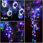 4-Pack 50 LEDs Multicolored Christmas Fairy Lights, Battery Operated Mini LED String Lights for Bedroom/Christmas/Parties/Wedding(Set of 4, Multi-Color)