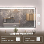72"X36" LED Bathroom Mirror with Front Lights and Backlit, Anti-Fog, Dimmable, Shatter-Proof Tempered Glass, Lighted Bathroom Vanity Mirror for Wall with 3 Colors, Memory Function