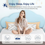 Amazon Basics Memory Foam Mattress, Soft Plush Feel, 6 Inch, Twin, White/Grey