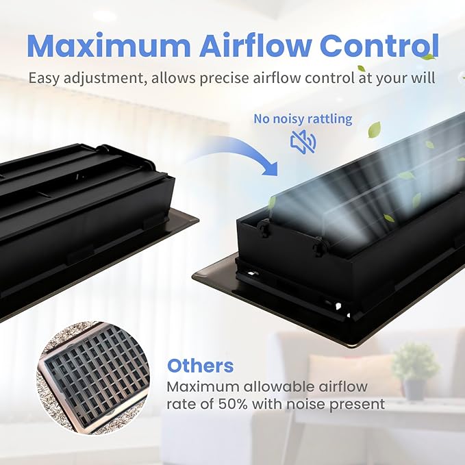 4x12 Inches Heavy Duty Walkable Floor Register - Easy Adjust Air Supply Lever Decorative Floor Vent Covers - Boston Design Vent Covers for Home - Oil Rubbed Bronze