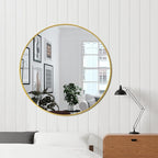 Bathroom Mirrors for Wall,Gold Frame Mirror,30'' Round Circle Mirror for Entryway Bedroom Vanity(30'',Gold)