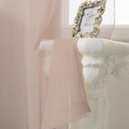 HUTO Blush Pink Sheer Curtains 96 inches Long for Bedroom Top Rod Pocket Sheer Window Panels Curtains for Nursery Living Room 52 by 96 Inch Length Set of 2