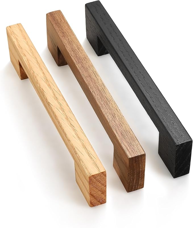 Burlywood Square 7-1/2in 8 pcs Wooden Drawer Pulls Handle pulls for cabinets Kitchen Cabinet Drawer pulls Cabinet Door Pull