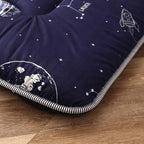 Navy Space Adventure Japanese Floor Futon Mattress, Thicken Tatami Mat Sleeping Pad Foldable Bed Roll Up Mattress Floor Lounger Bed Couches and Sofas for Kids Twin Size