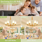 Sailstar Ceiling Fan Light Bulbs, E12 LED Bulb 60W Equivalent, Neutral White 4000K, 600 Lumens, A15 Small Candelabra Base LED Light Bulbs 6W, CRI 85, Non-dimmable, Pack of 6