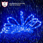 33ft LED Rope Lights, 110V 2 Wire Connectable Blue Rope Lights Outdoor, 240 LED Waterproof Blue Rope Christmas Lights for Deck, Patio, Pool, Camping, Halloween Decorations