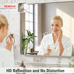 24x32 Inch Brushed Nickel Bathroom Mirror, Brushed Silver Metal Framed Wall Mirror, Rounded Corner Rectangle Modern Vanity Mirror, Tempered Glass, Anti-Rust, Shatterproof (Horizontal/Vertical)