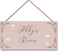 Personalized Sign Flowers Sign For Girls Room Farmhouse Decor Wall Art Home Decor For Kids Room,Custom Name Door Art Decor Decorative Plate for Boys Bedroom