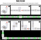 JACKYLED L Shape 8mm 4-Pin LED Strip Connectors 10-Pack Total 32pcs, Unwired Solderless LED Light Connectors for 8mm Wide 4-Pin Strip Lights - 8mm 4pin 10 Pack