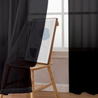 Aiyufeng Sheer Black Curtains 120 Inches Long, Extra Long Rod Pocket Solid Color Window Sheer Curtain Panels, Elegant Curtains & Drapes for Living Room, Bedroom 2 Panels (Black, 59" W x 120" L)