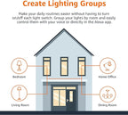 Amazon Basics Smart A19 LED Light Bulb, Color Changing, 9W (60W Equivalent), 800LM, Works with Alexa Only, 2.4 GHz Wi-Fi, No Hub Required, 4 Pack