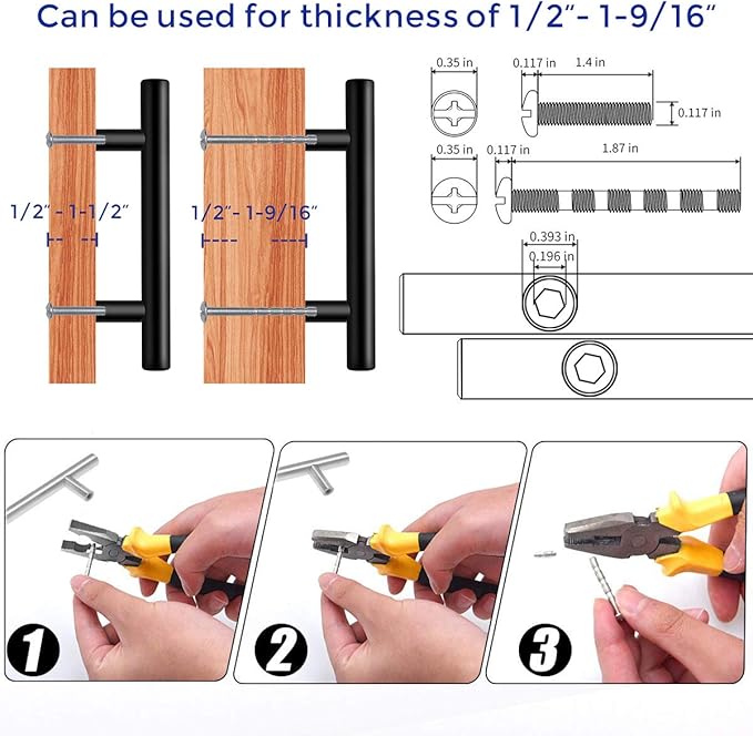Ravinte 24 Pack 6 inch Cabinet Pulls Matte Black Stainless Steel Kitchen Cupboard Handles Cabinet Handles 3.5” Hole Center