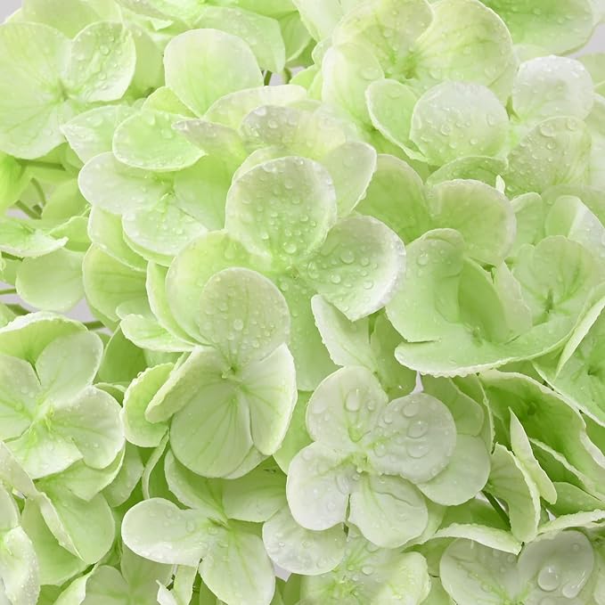 3 Pcs Real Touch Hydrangea Artificial Flowers, 21" Light Green Full Faux Hydrangea Flowers Latex Fake Flowers for Home Decor Party Floral Arrangements Wedding Bouquets Centerpieces Outdoor Decor