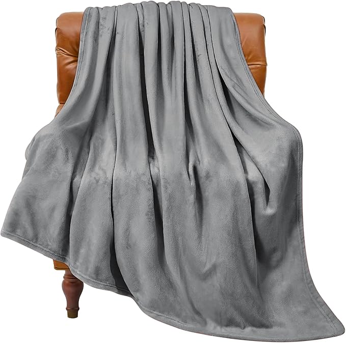 BEDELITE Fleece Blanket Grey Throw Blanket for Couch & Bed, Luxury Plush Cozy Fuzzy Blanket 50" x 60", Super Soft Warm Lightweight Throw Blanket for Travel Camping
