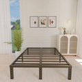 ALDRICH 12 Inch Metal King Size Bed Frame - Double Black Basic Steel Slats Platform, Easy Assembly Heavy Duty Noise Free Bedframes, No Box Spring Needed
