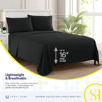 Full Size Sheet Sets - Breathable Luxury Sheets with Full Elastic & Secure Corner Straps Built In - 1800 Supreme Collection Extra Soft Deep Pocket Bedding Set, Sheet Set, Full, Black
