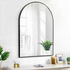 24x36 Arch Mirror Rectangle Full Length Wall Mounted Hanging or Against Wall Metal Frame Dressing Make-up Mirrors for Entryway Bedroom Bathroom Living Room 24 36 inch Black