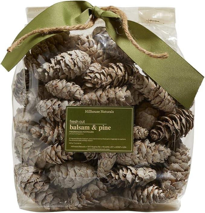 Hillhouse Naturals Fresh Cut Balsam and Pine Potpourri White Cones 14 oz