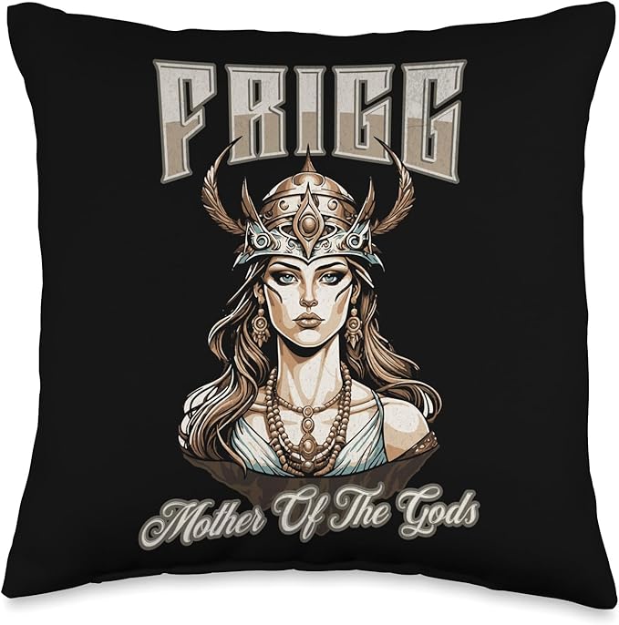 Nordic Vikings Legends Old Norse Mythology Gods Frigg Nordic Scandinavian Legends Old Norse Mythology Gods Throw Pillow, 16x16, Multicolor